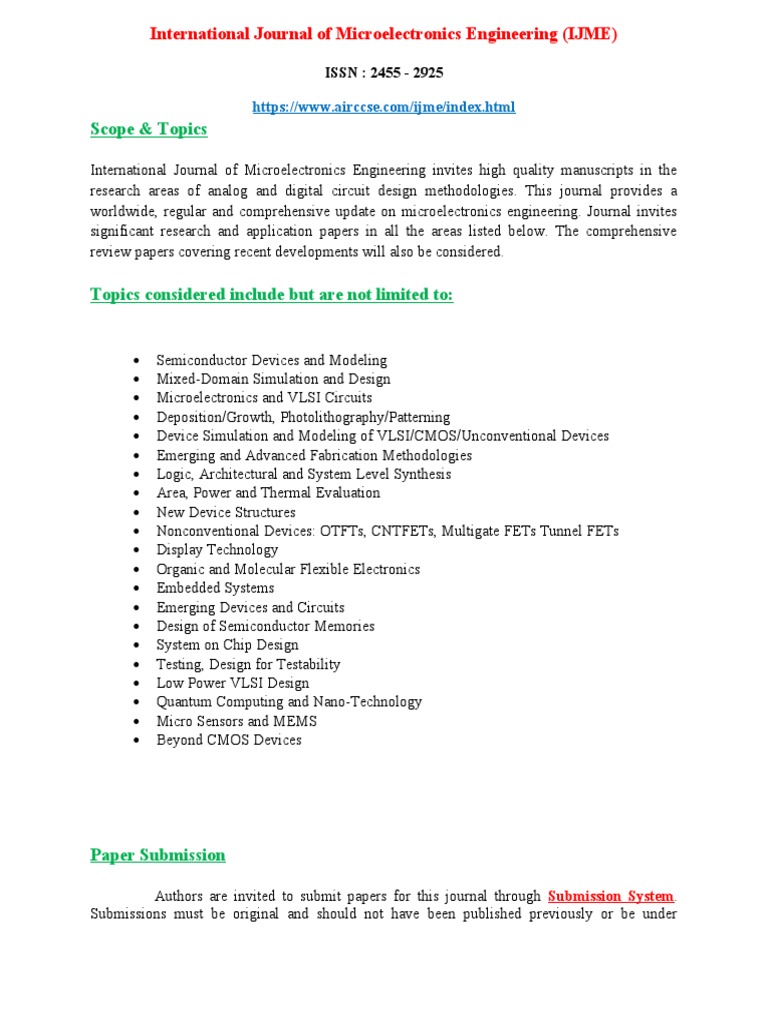 Microelectronics Engineering Journal | PDF | Computers | Technology ...