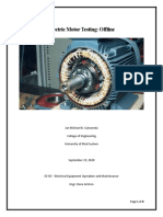 Electric Motor Testing: Offline: Jan Michael B. Castaneda College of Engineering University of Rizal System