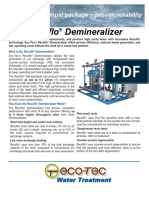 Recoflo Demineralizer: High Purity Simple Package Proven Reliability