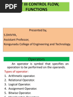 Unit Iii Control Flow, Functions