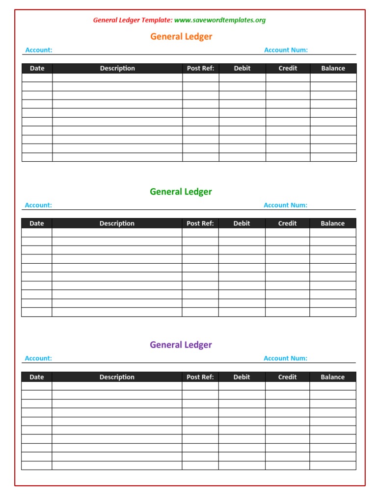 General Ledger Template | PDF, image size:768x1024