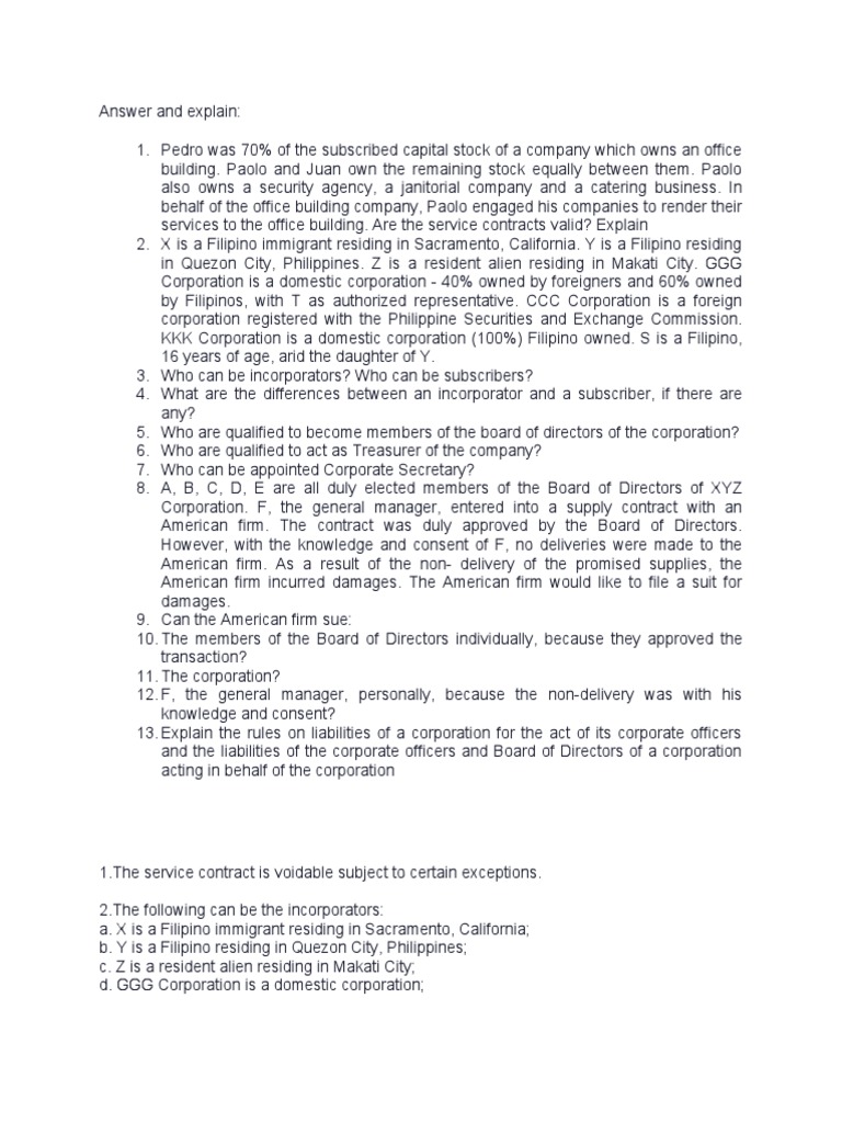 Midterms Case Study Week 7 | PDF | Board Of Directors | Corporations
