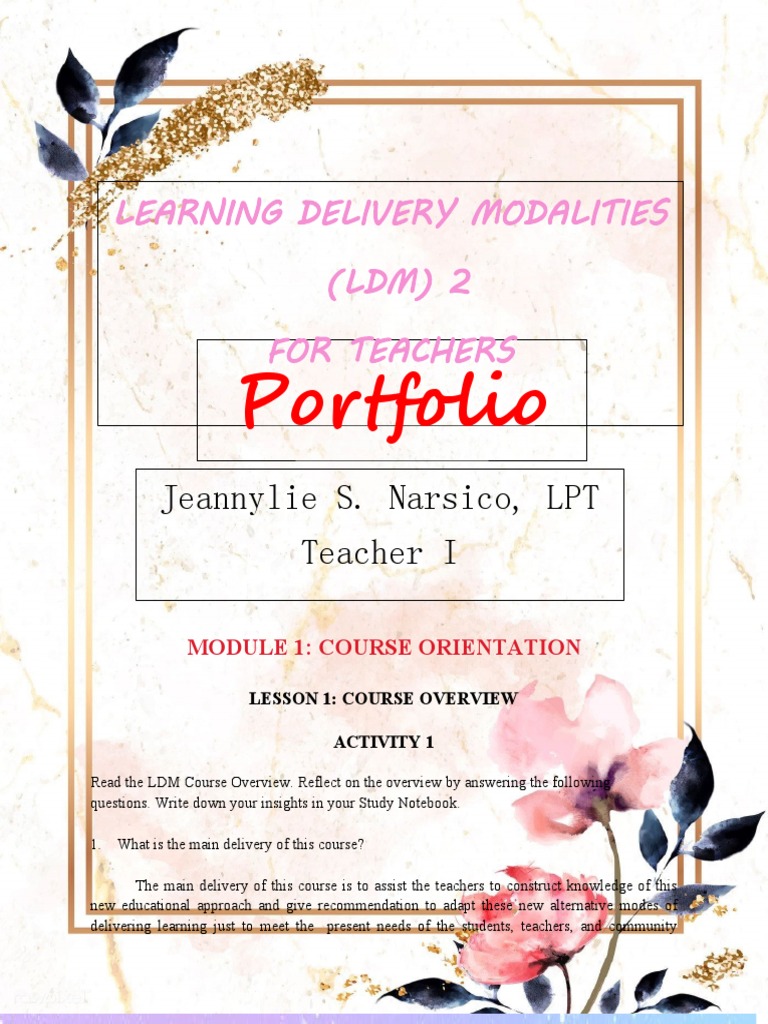 Portfolio: Learning Delivery Modalities (LDM) 2 For Teachers | PDF ...