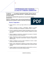 Politica de Seguridad, Salud y Medio Ambiente