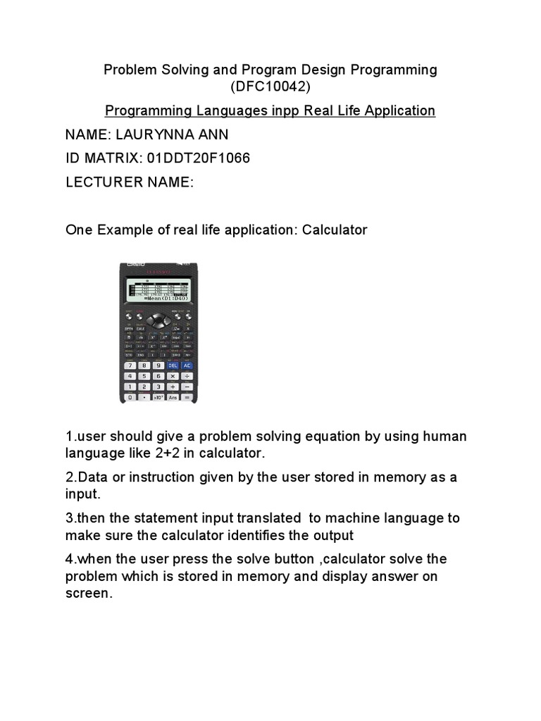 Problem Solving and Program Design Programming | PDF