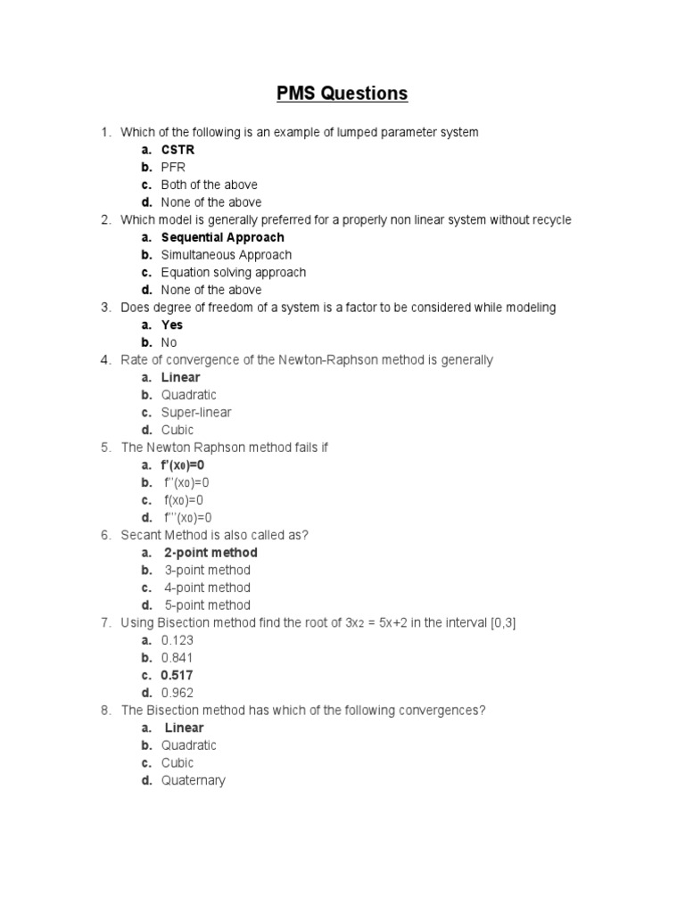 PMS - Mid Sem Questions | PDF