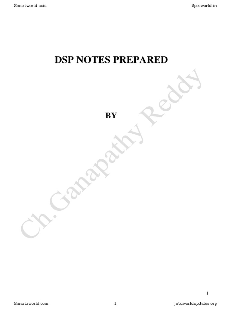 Digital Signal Processing PDF PDF Digital Signal Processing Electrical Engineering