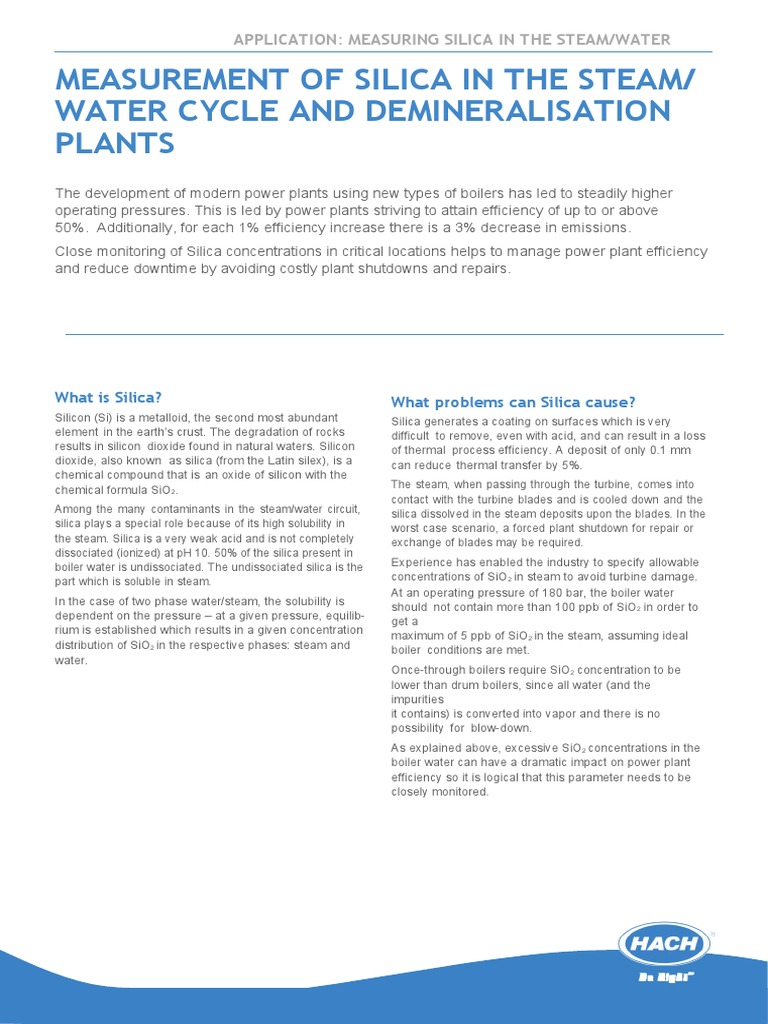 Measurement Of Silica Pdf Silicon Dioxide Silicon