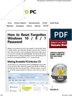 How To Reset Fotgotten Windows 10-8-7 Password