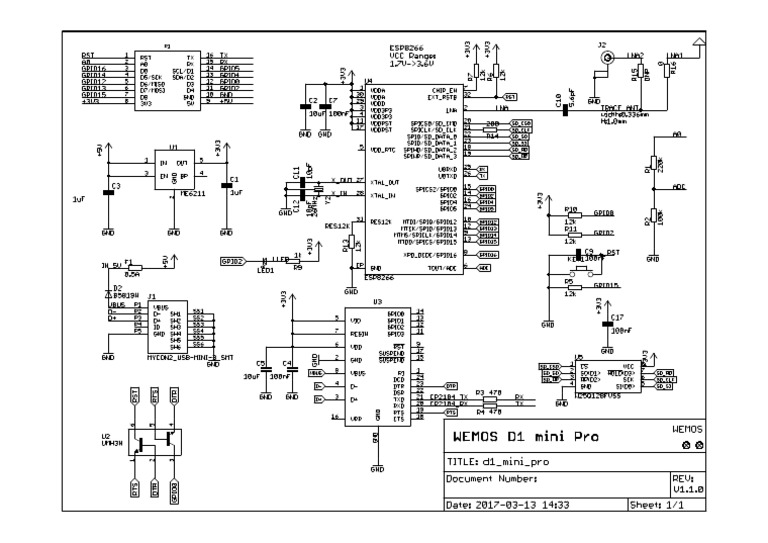 WEMOS D1 Mini Pro v1.1.0 PDF | PDF
