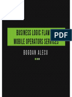 Business Logic Flaws in Mobile Operators Services: Bogdan Alecu