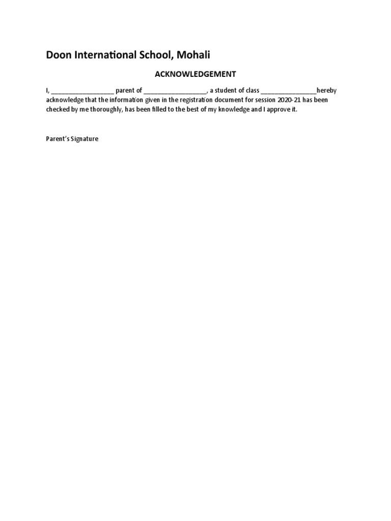 Acknowledgement For Registeration | PDF | Career & Growth | Wellness