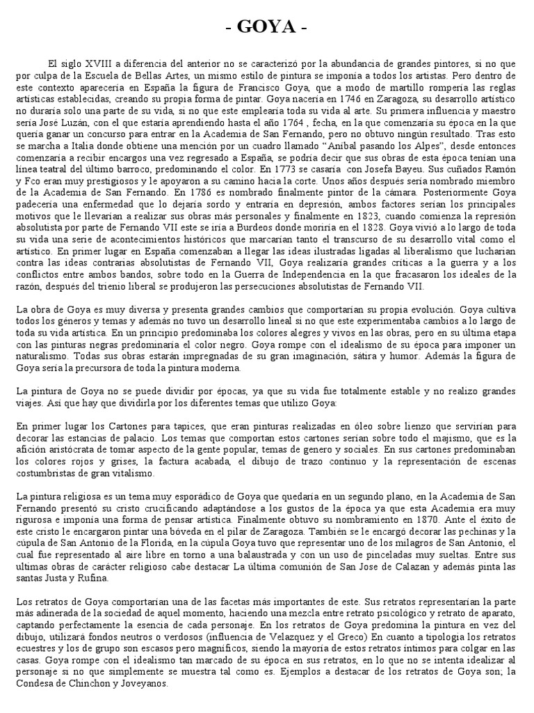 GOYA | PDF | Francisco Goya | Pinturas