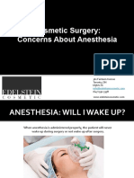 Cosmetic Surgery: Concerns About Anesthesia: 362 Fairlawn Avenue Toronto, ON M5M 1T6 (647) 931-5358