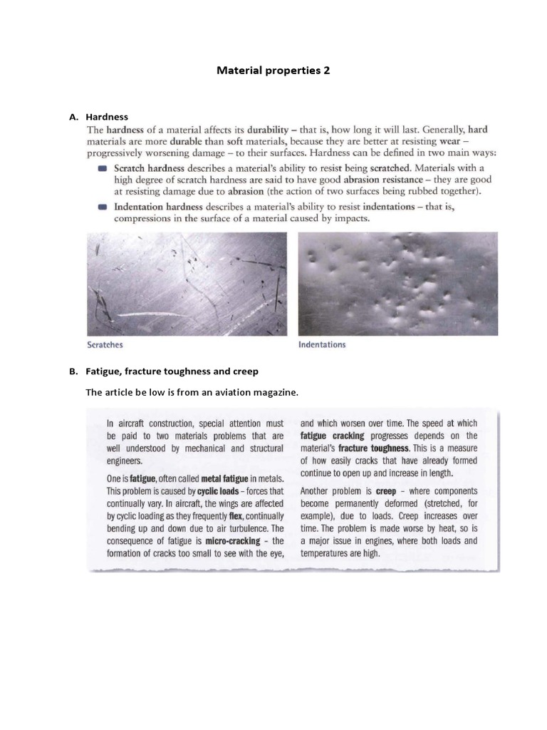 Key Material Properties in Aviation | PDF