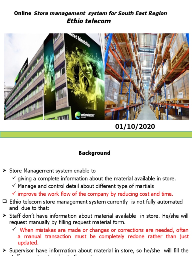 Store Management System For South East Region Ethio Teleco | PDF ...