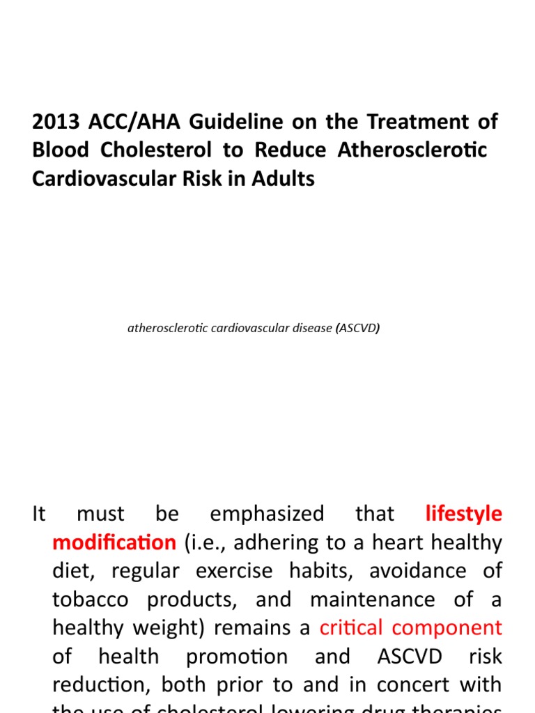 2013 ACC/AHA Guideline On The Treatment of Blood Cholesterol To Reduce ...