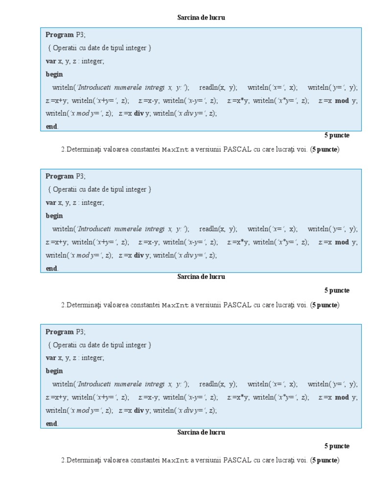 PASCAL Integer Operations Guide | PDF