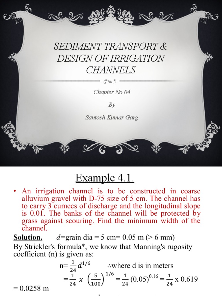 Sediment Transport in Irrigation Channels | PDF | Technology & Engineering