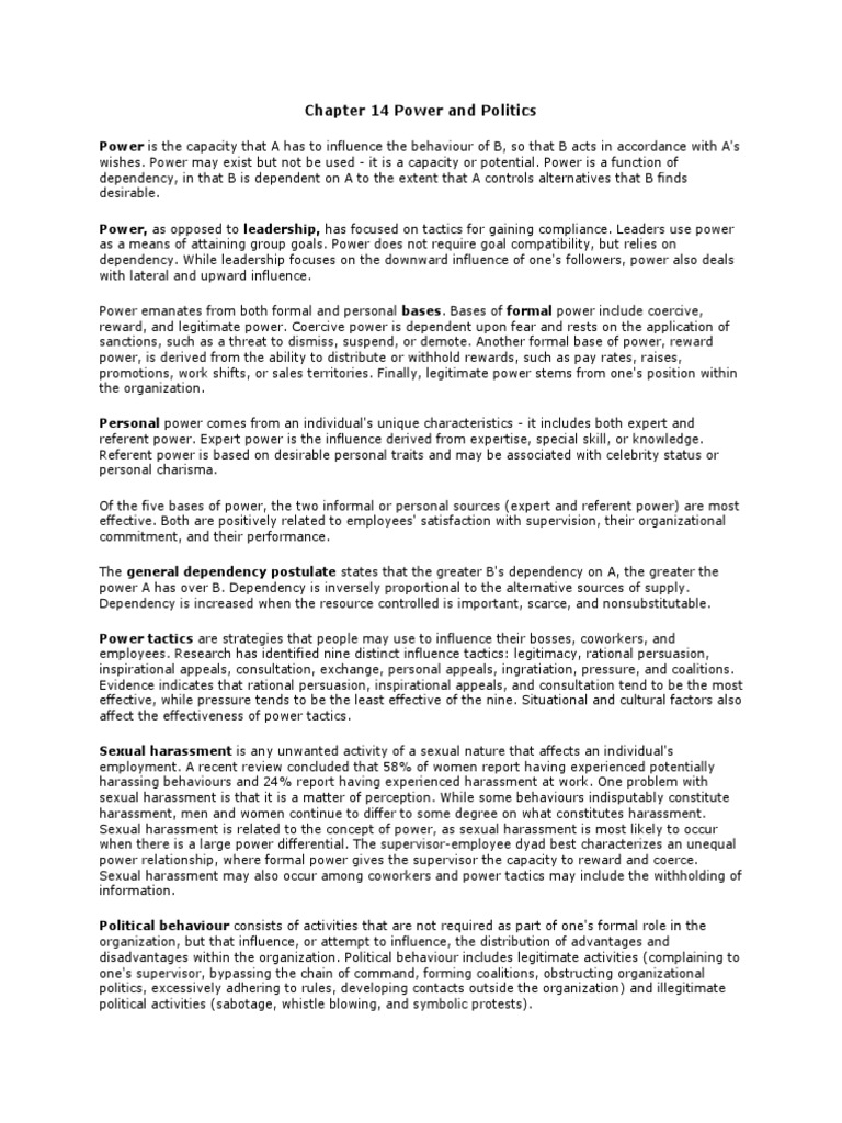 Understanding Power and Politics in Organizations | PDF | Power (Social ...
