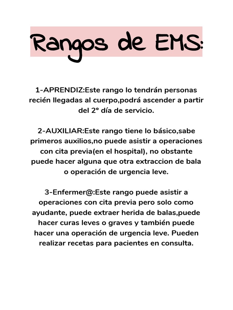 Rangos de EMS en Pecado City | PDF