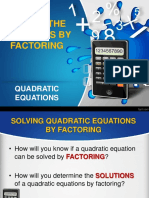 Solving Quadratic Equation by Factoring PDF