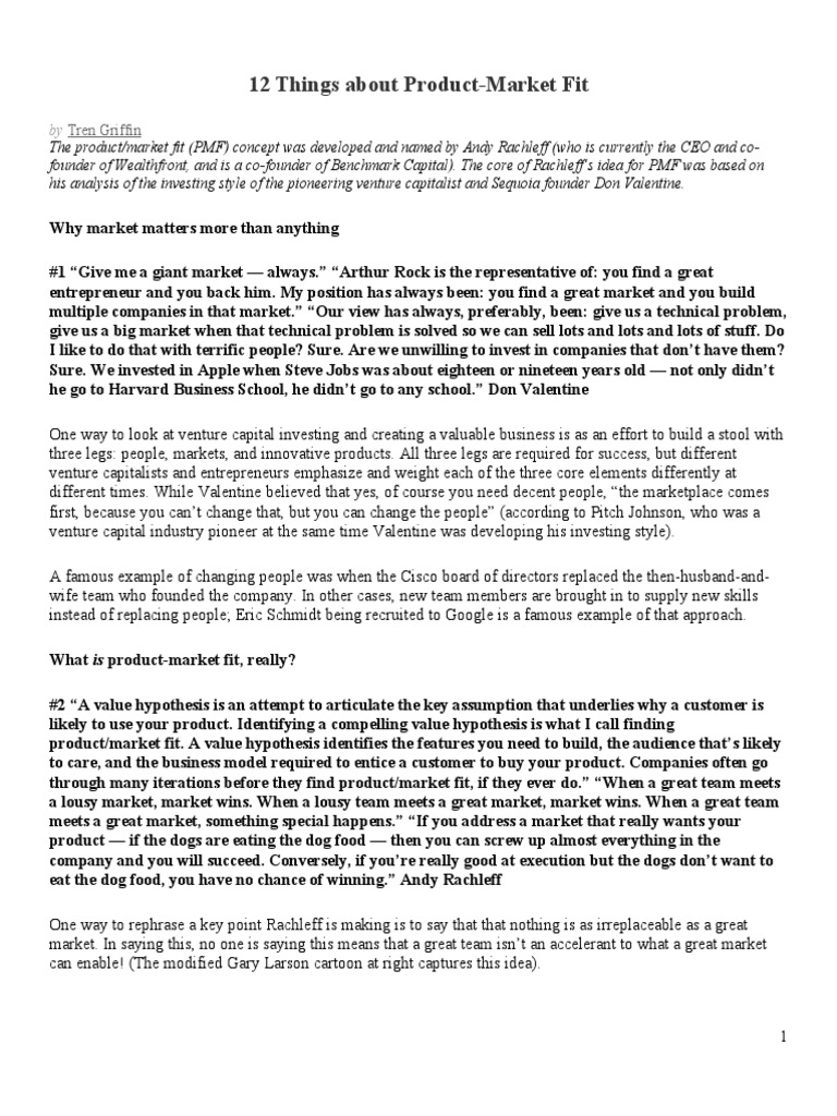 12 Things About Product-Market Fit | PDF | Startup Company | Small