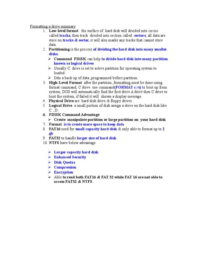 Hard Drive Formatting Basics | PDF | Computers