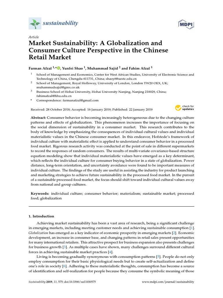 Sustainability 11 00575 v3 PDF | PDF | Sustainability | Globalization