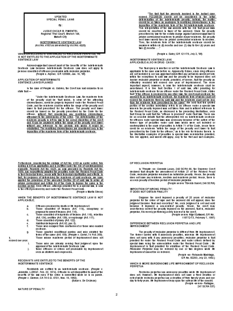 Indeterminate Sentence Law Explained | PDF | Probation | Sentence (Law)