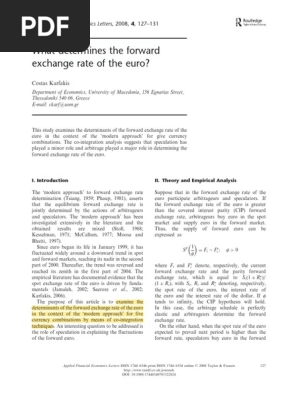 What Determines The Forward Exchange Rate Of The Euro Exchange Rate Autocorrelation