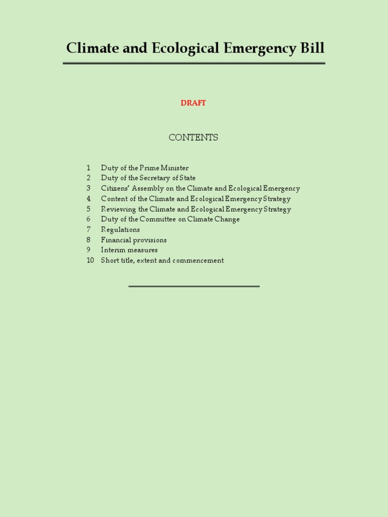 Climate and Ecological Emergency Bill | PDF | Greenhouse Gas | Global ...