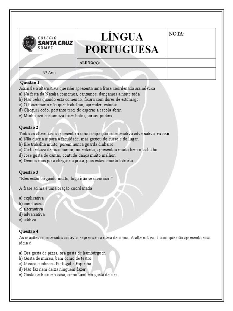9º Ano - Port | PDF | Artes Linguísticas e Disciplina