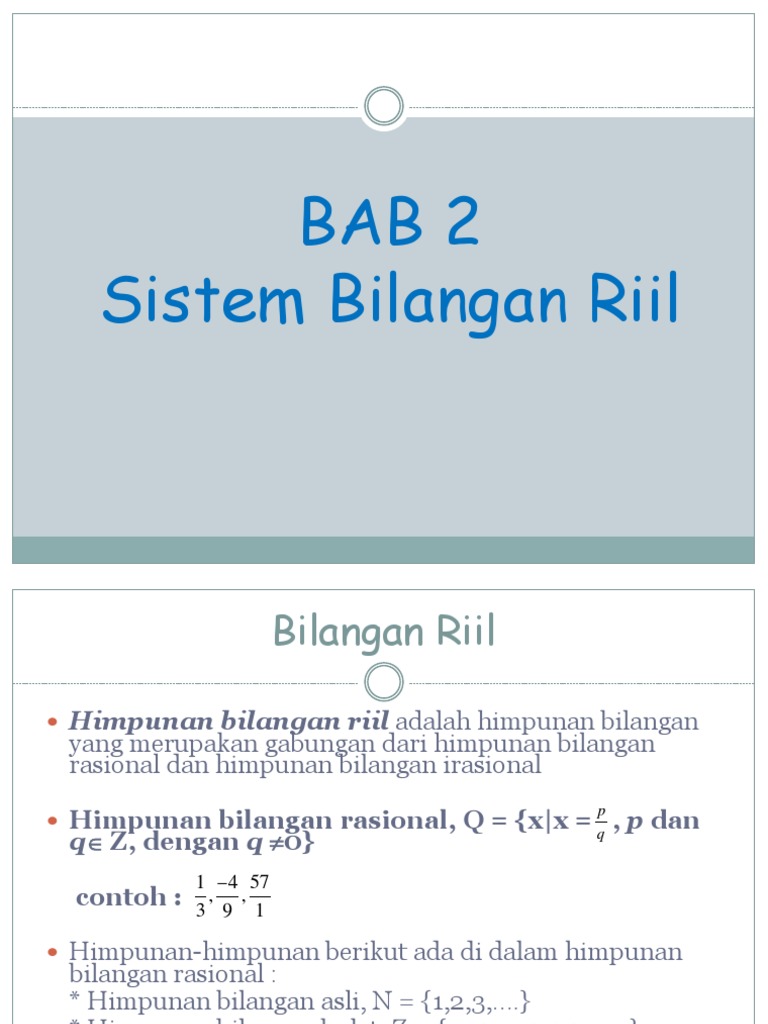 Pengertian dan Contoh Bilangan Riil | PDF