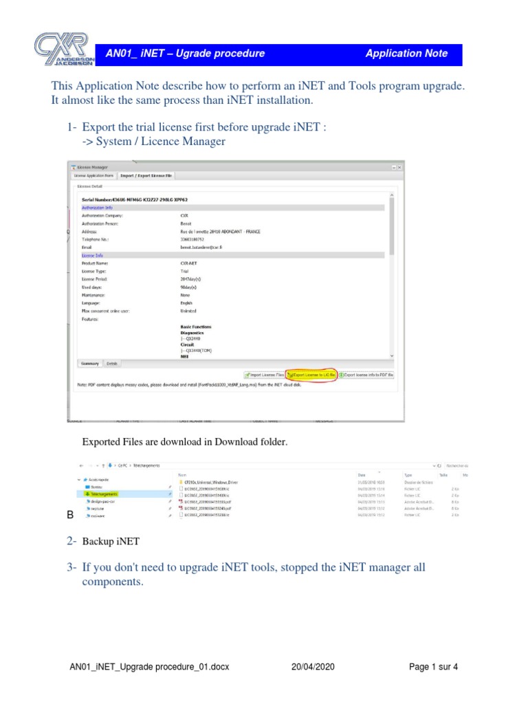 iNET Upgrade Procedure Guide | PDF