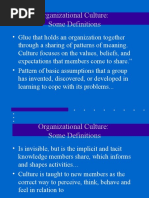 Organizational Culture: Some Definitions