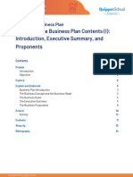 Lesson 2: The Business Plan Contents (I) : Introduction, Executive Summary, and Proponents