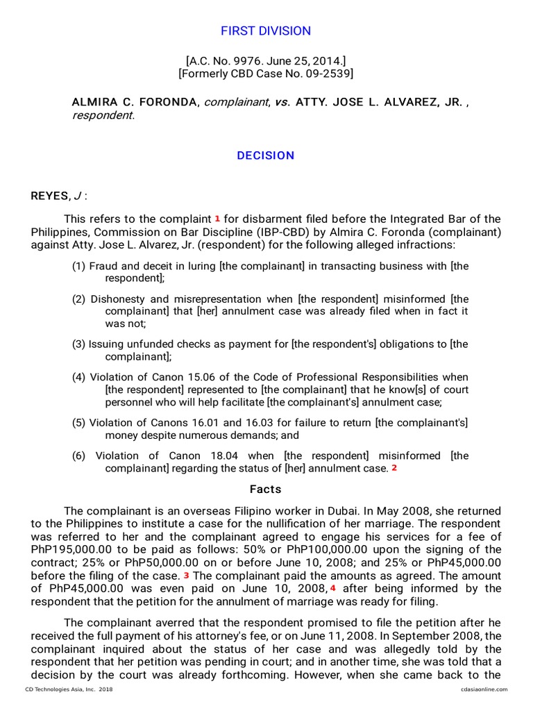 Disbarment Case Against Atty. Alvarez | PDF | Disbarment | Lawyer