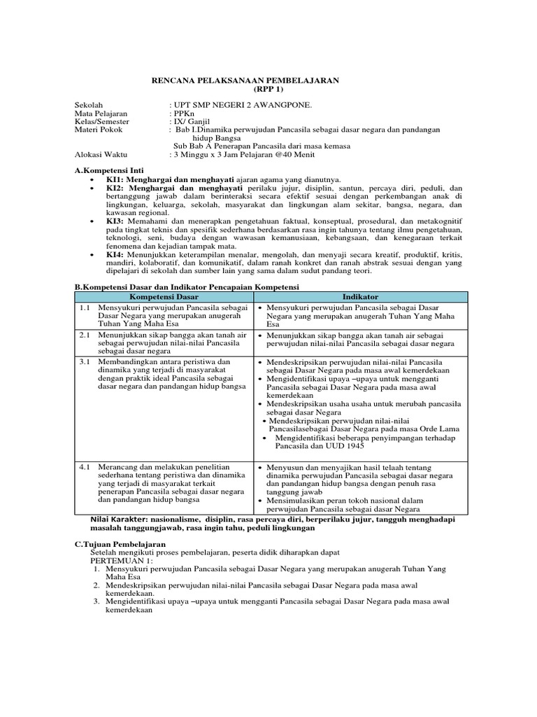Rpp 1 Kls 9 K 13 Pdf Pdf