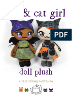 Bat Cat Girl Doll Plush Sewing Pattern PDF