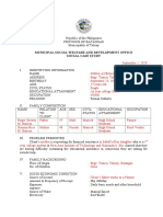 Municipal Social Welfare and Development Office Social Case Study