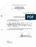 Certificado de Cementerio