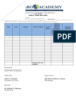 Daily Time Record: Types of Learning Delivery Modalities Checker's Remarks