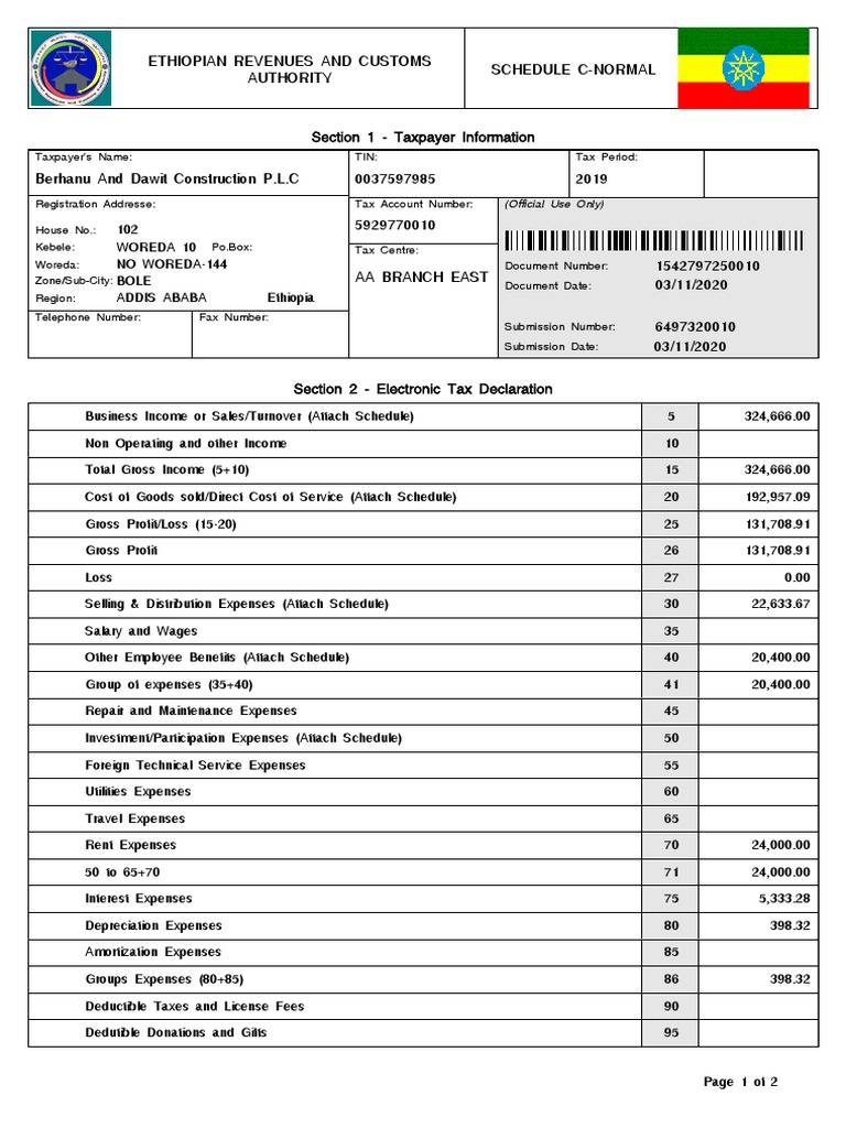 Annual Declaration 2020 PDF | PDF | Expense | Taxpayer