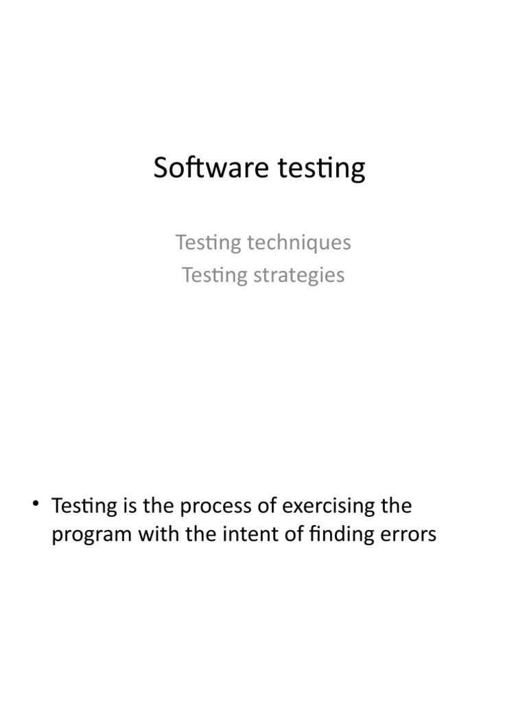 Software Testing: Testing Techniques Testing Strategies | PDF ...