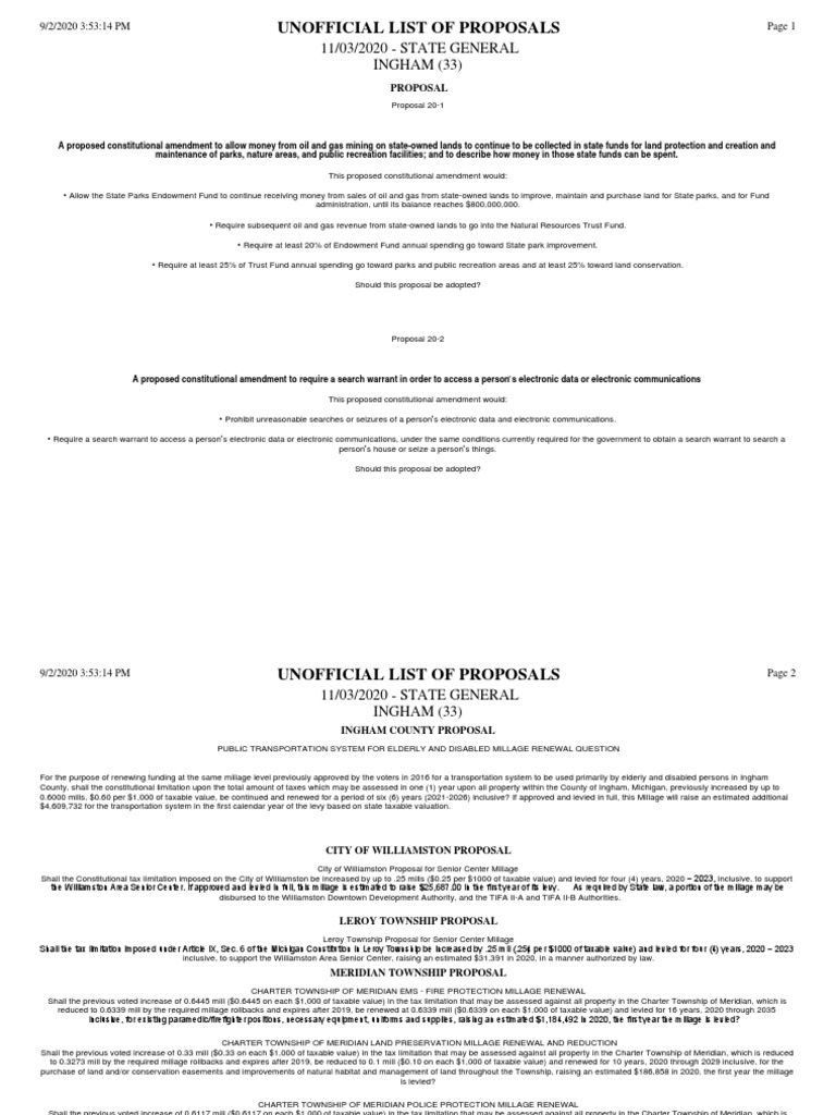 INGHAM November 2020 Proposal List PDF Property Tax Debt