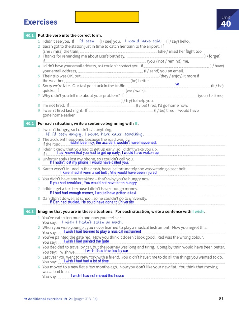 THIRD CONDITIONAL AND MIXED CONDITIONAL EXERCISES PDF visual data 7