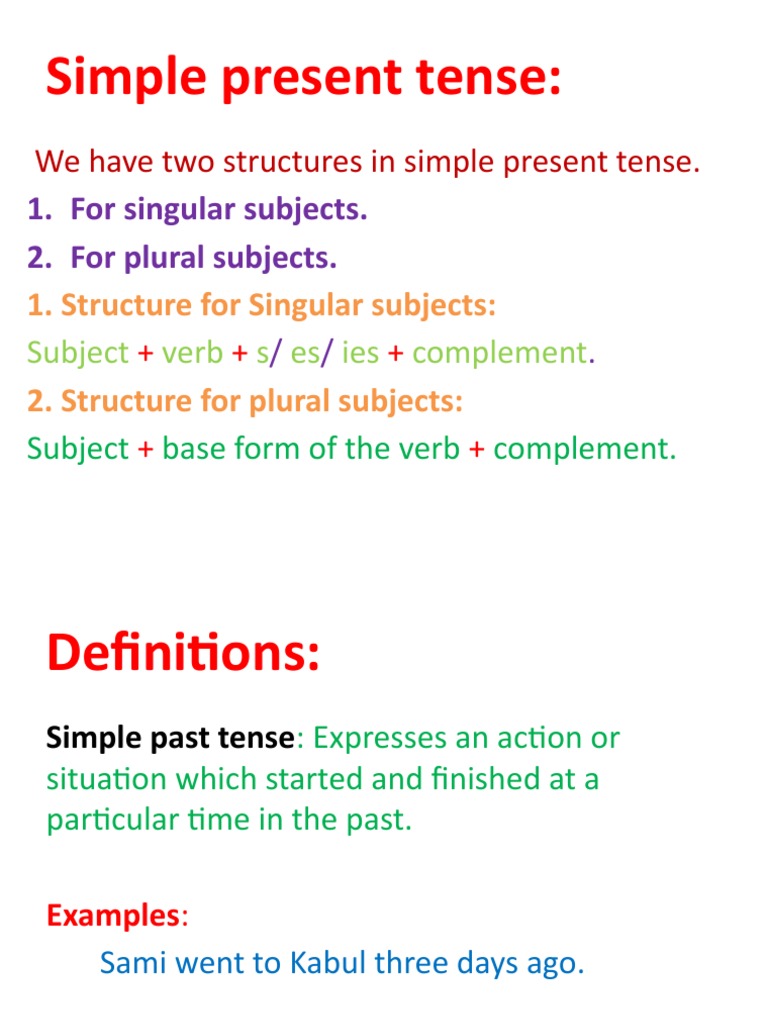 Simple Present Tense Structures Explained | PDF | Grammatical Tense | Verb