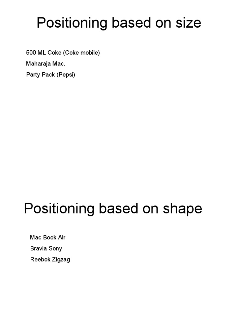 Positioning Strategies Overview | PDF