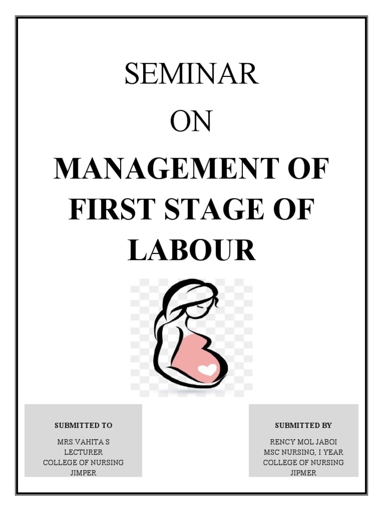 Management of First Stage of Labor PDF Childbirth Uterus